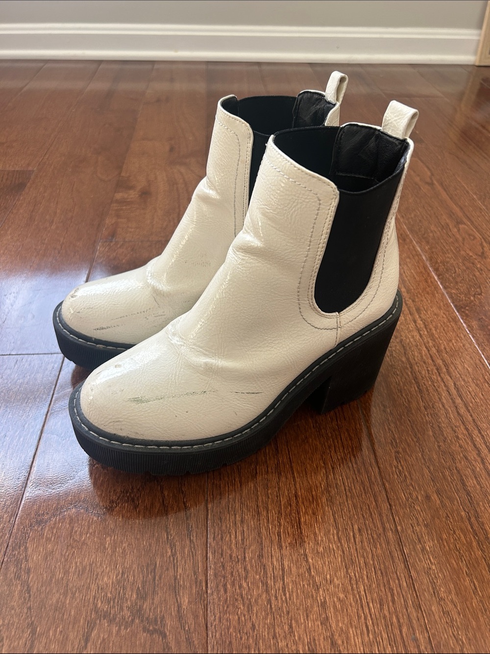 White Platform Chelsea Boots